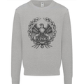 SPQR Roman Emblem Gym Training Top Mens Sweatshirt Jumper Sports Grey