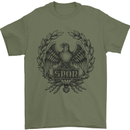 SPQR Roman Emblem Gym Training Top Mens T-Shirt Cotton Gildan Military Green