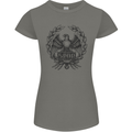 SPQR Roman Emblem Gym Training Top Womens Petite Cut T-Shirt Charcoal