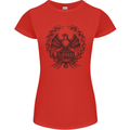 SPQR Roman Emblem Gym Training Top Womens Petite Cut T-Shirt Red