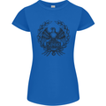 SPQR Roman Emblem Gym Training Top Womens Petite Cut T-Shirt Royal Blue