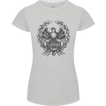 SPQR Roman Emblem Gym Training Top Womens Petite Cut T-Shirt Sports Grey