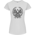 SPQR Roman Emblem Gym Training Top Womens Petite Cut T-Shirt White