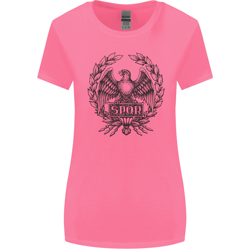 SPQR Roman Emblem Gym Training Top Womens Wider Cut T-Shirt Azalea