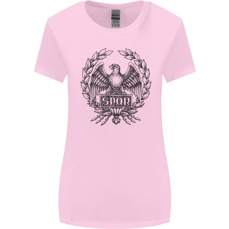 SPQR Roman Emblem Gym Training Top Womens Wider Cut T-Shirt Light Pink
