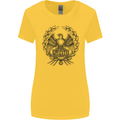 SPQR Roman Emblem Gym Training Top Womens Wider Cut T-Shirt Yellow