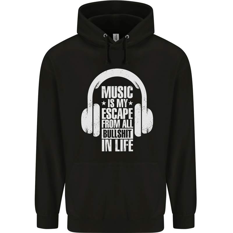 Music Is My Escape From B/S in Life Dance Childrens Kids Hoodie Black