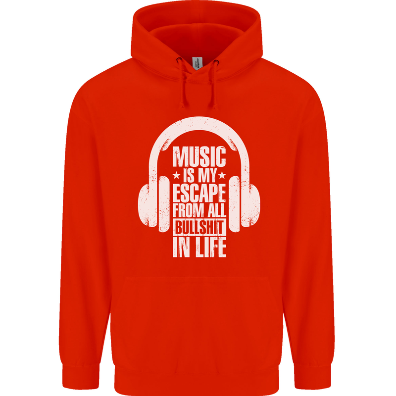 Music Is My Escape From B/S in Life Dance Childrens Kids Hoodie Bright Red