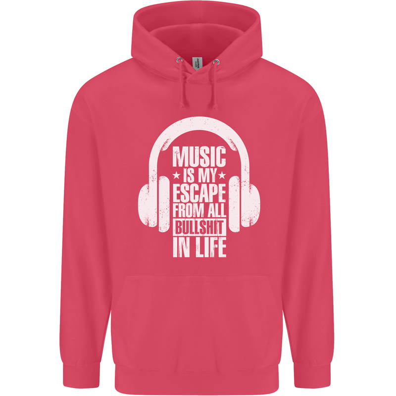 Music Is My Escape From B/S in Life Dance Childrens Kids Hoodie Heliconia