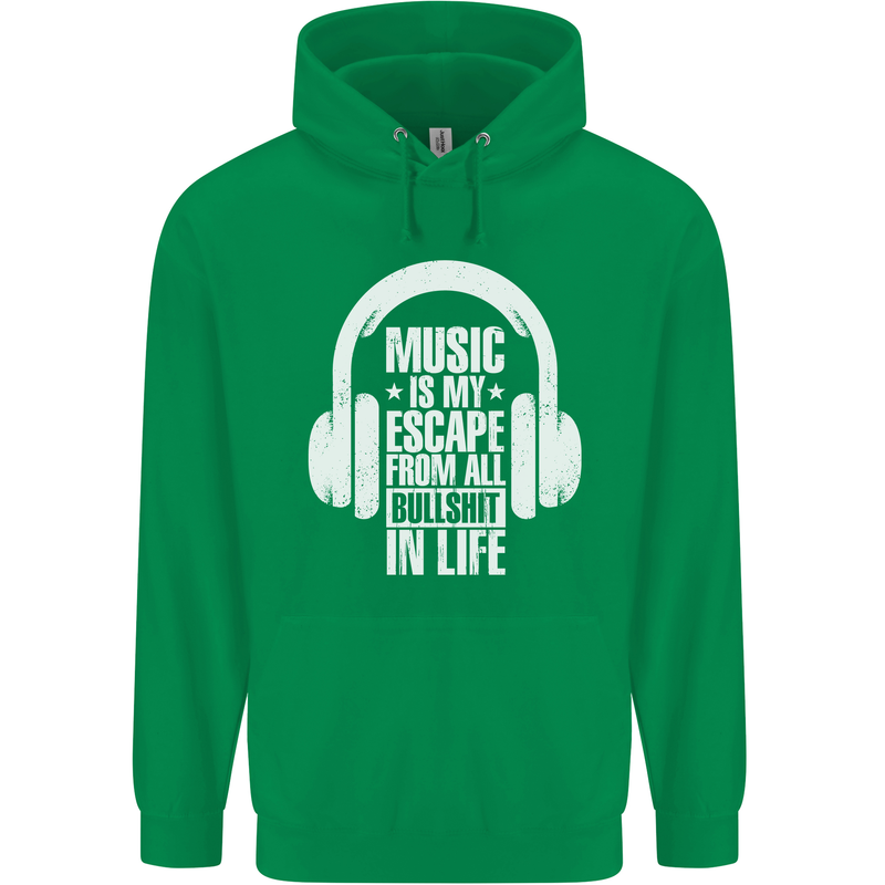 Music Is My Escape From B/S in Life Dance Childrens Kids Hoodie Irish Green