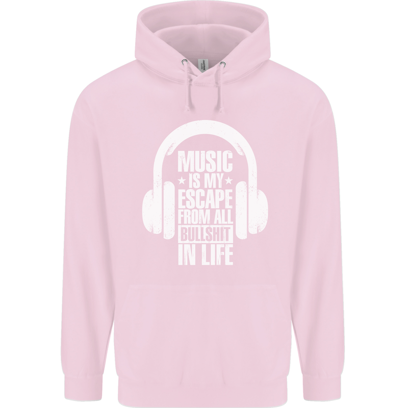 Music Is My Escape From B/S in Life Dance Childrens Kids Hoodie Light Pink