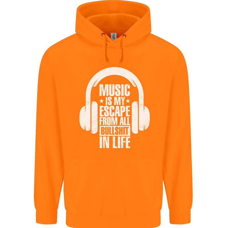 Music Is My Escape From B/S in Life Dance Childrens Kids Hoodie Orange