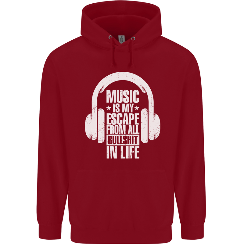 Music Is My Escape From B/S in Life Dance Childrens Kids Hoodie Red