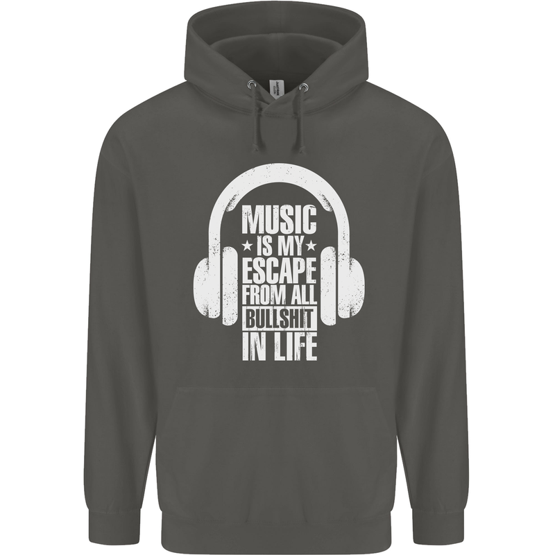 Music Is My Escape From B/S in Life Dance Childrens Kids Hoodie Storm Grey