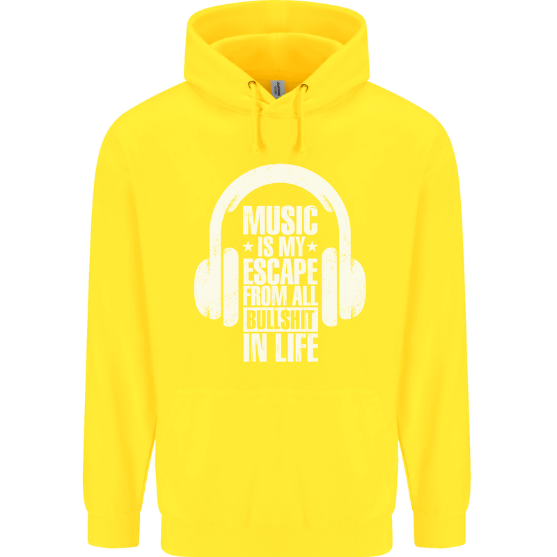 Music Is My Escape From B/S in Life Dance Childrens Kids Hoodie Yellow