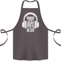 Music Is My Escape From B/S in Life Dance Cotton Apron 100% Organic Dark Grey