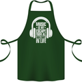 Music Is My Escape From B/S in Life Dance Cotton Apron 100% Organic Forest Green