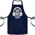 Music Is My Escape From B/S in Life Dance Cotton Apron 100% Organic Navy Blue