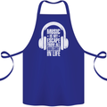 Music Is My Escape From B/S in Life Dance Cotton Apron 100% Organic Royal Blue