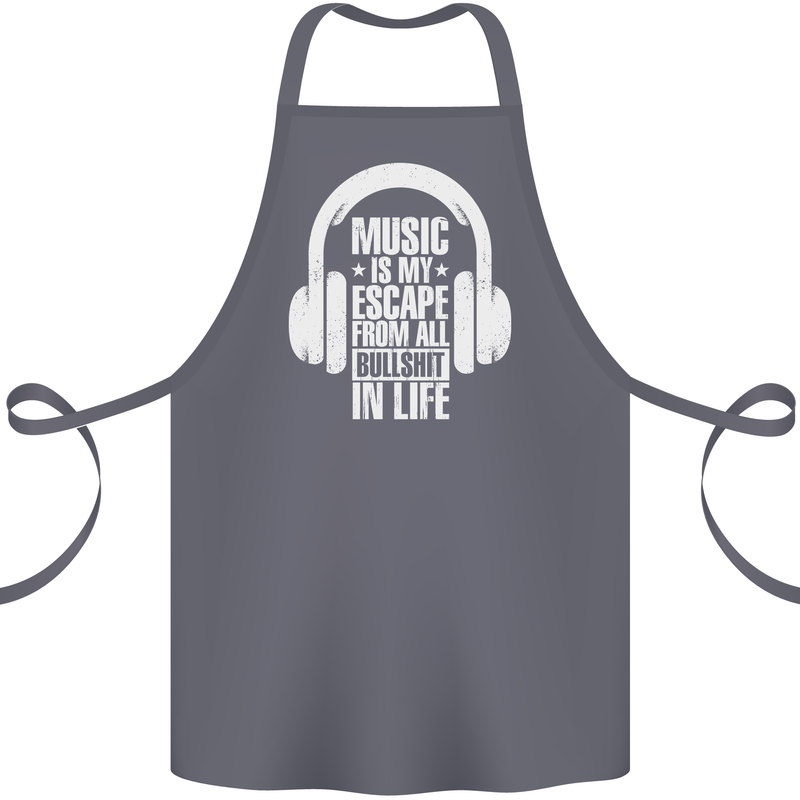 Music Is My Escape From B/S in Life Dance Cotton Apron 100% Organic Steel
