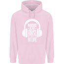 Music Is My Escape From B/S in Life Dance Mens 80% Cotton Hoodie Light Pink