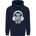 Music Is My Escape From B/S in Life Dance Mens 80% Cotton Hoodie Navy Blue