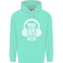 Music Is My Escape From B/S in Life Dance Mens 80% Cotton Hoodie Peppermint