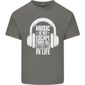 Music Is My Escape From B/S in Life Dance Mens Cotton T-Shirt Tee Top Charcoal