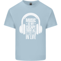 Music Is My Escape From B/S in Life Dance Mens Cotton T-Shirt Tee Top Light Blue