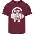 Music Is My Escape From B/S in Life Dance Mens Cotton T-Shirt Tee Top Maroon