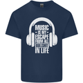 Music Is My Escape From B/S in Life Dance Mens Cotton T-Shirt Tee Top Navy Blue