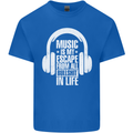 Music Is My Escape From B/S in Life Dance Mens Cotton T-Shirt Tee Top Royal Blue