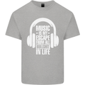 Music Is My Escape From B/S in Life Dance Mens Cotton T-Shirt Tee Top Sports Grey