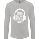 Music Is My Escape From B/S in Life Dance Mens Long Sleeve T-Shirt Sports Grey
