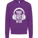 Music Is My Escape From B/S in Life Dance Mens Sweatshirt Jumper Purple