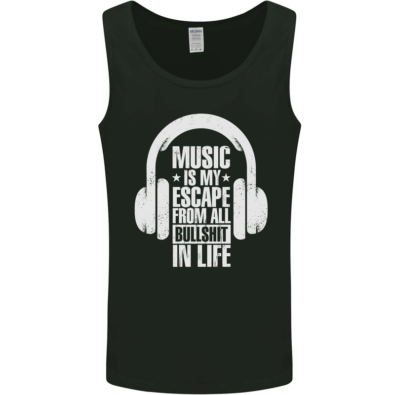 Music Is My Escape From B/S in Life Dance Mens Vest Tank Top Black