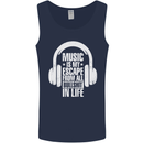 Music Is My Escape From B/S in Life Dance Mens Vest Tank Top Navy Blue