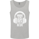 Music Is My Escape From B/S in Life Dance Mens Vest Tank Top Sports Grey