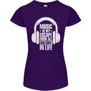 Music Is My Escape From B/S in Life Dance Womens Petite Cut T-Shirt Purple