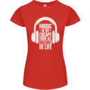 Music Is My Escape From B/S in Life Dance Womens Petite Cut T-Shirt Red