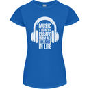 Music Is My Escape From B/S in Life Dance Womens Petite Cut T-Shirt Royal Blue