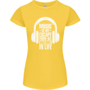 Music Is My Escape From B/S in Life Dance Womens Petite Cut T-Shirt Yellow