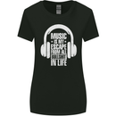 Music Is My Escape From B/S in Life Dance Womens Wider Cut T-Shirt Black