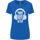 Music Is My Escape From B/S in Life Dance Womens Wider Cut T-Shirt Royal Blue