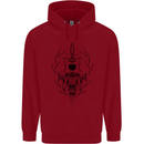 Sabre Tooth Tiger Skull Sword Childrens Kids Hoodie Red
