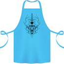 Sabre Tooth Tiger Skull Sword Cotton Apron 100% Organic Turquoise