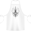 Sabre Tooth Tiger Skull Sword Cotton Apron 100% Organic White