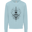 Sabre Tooth Tiger Skull Sword Kids Sweatshirt Jumper Light Blue