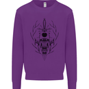 Sabre Tooth Tiger Skull Sword Kids Sweatshirt Jumper Purple