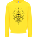 Sabre Tooth Tiger Skull Sword Kids Sweatshirt Jumper Yellow